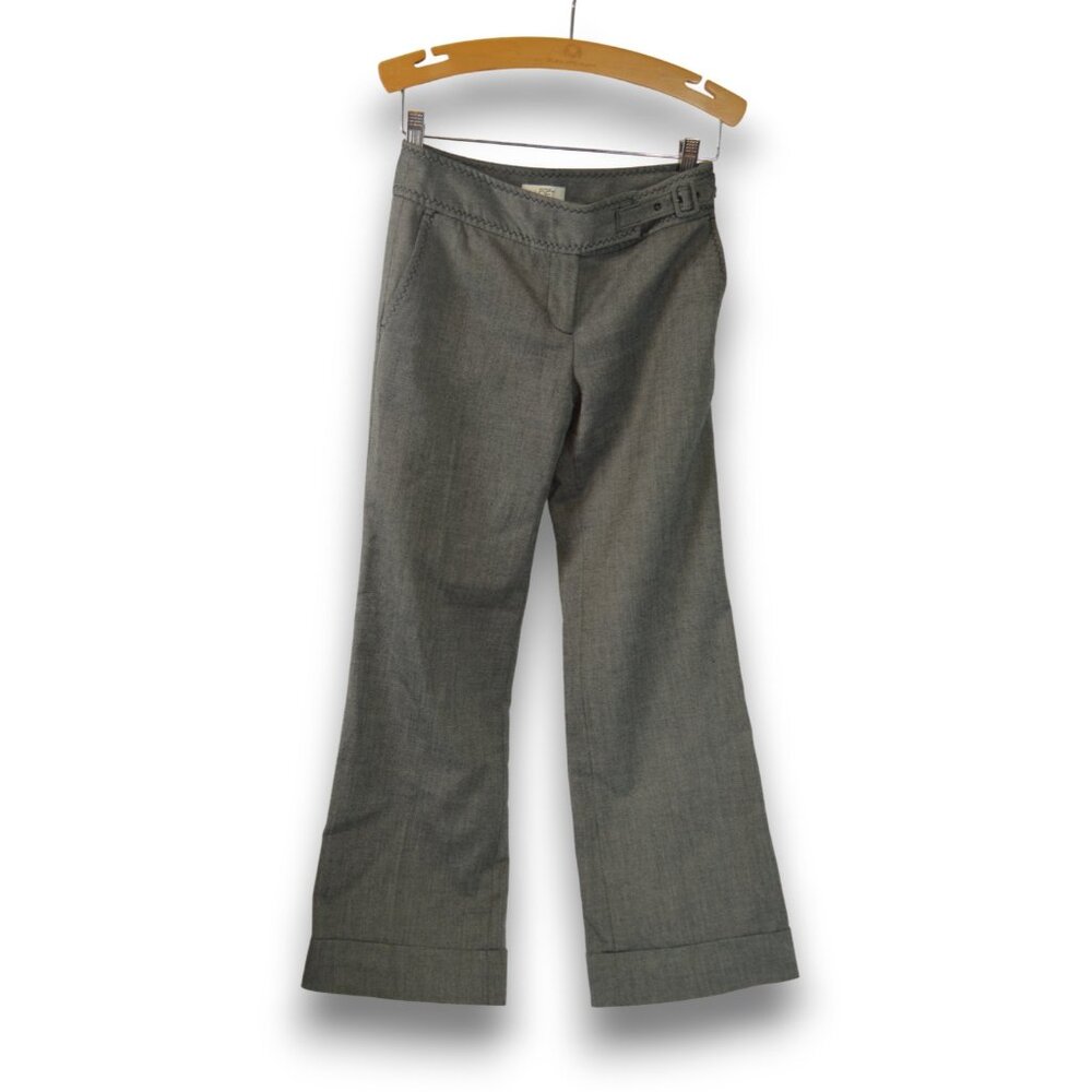 Ann Taylor LOFT Petites 00P Gray Ankle Pants Tailored Career Cuffed Hem - Picture 2 of 5